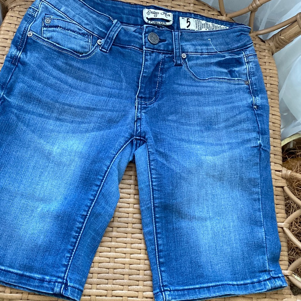 Jean shorts.